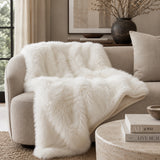 Modern European furniture - Oversized White Faux Fur Throw Blanket - www.oroa.com