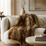 Modern European furniture - Oversized Brown Faux Fur Throw Blanket - www.oroa.com