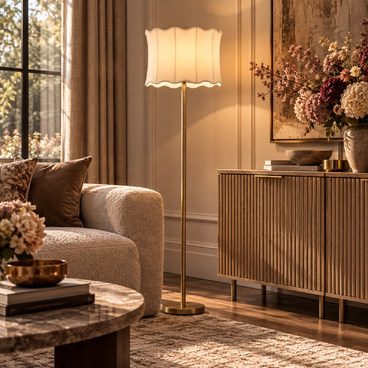 Fluted Fabric Floor Lamp | OROA