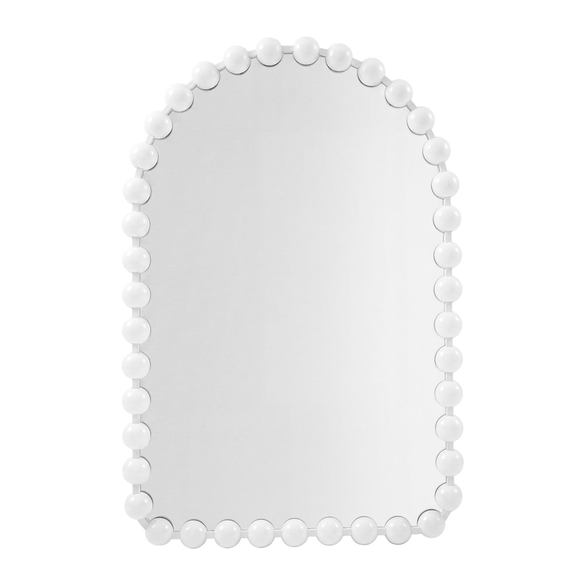 Modern European furniture - White Arch Beaded Wall Mirror - www.oroa.com