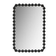 Black Rounded Rectangle Beaded Wall Mirror by OROA