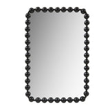 Black Rounded Rectangle Beaded Wall Mirror by OROA