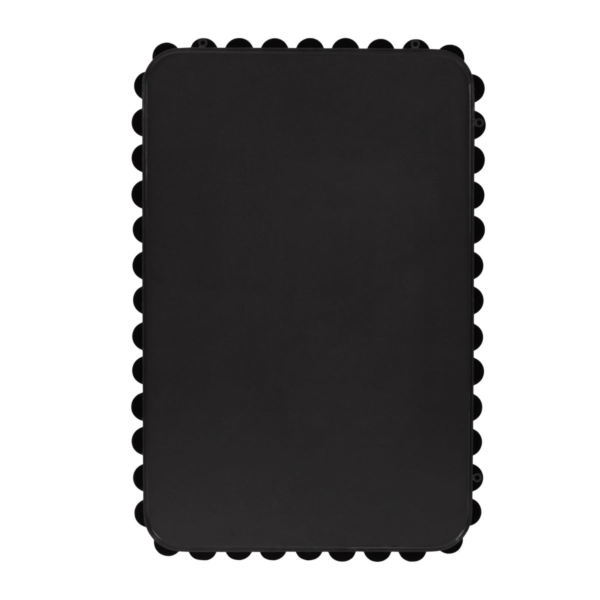 Black Rounded Rectangle Beaded Wall Mirror by OROA