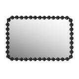 Black Rounded Rectangle Beaded Wall Mirror by OROA