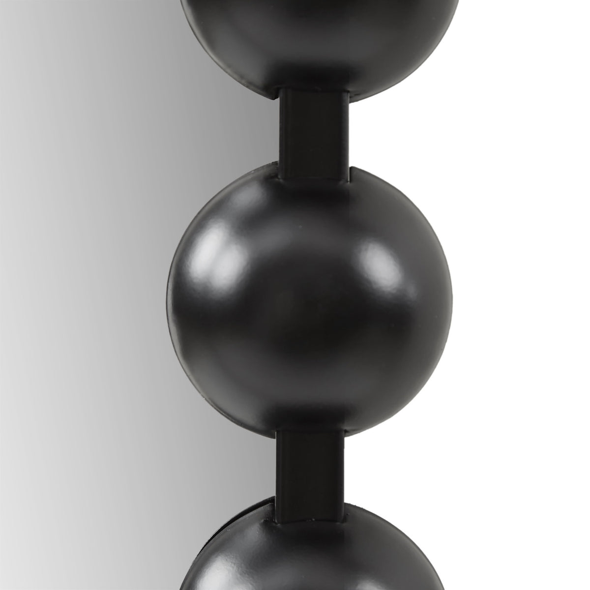 Black Rounded Rectangle Beaded Wall Mirror by OROA