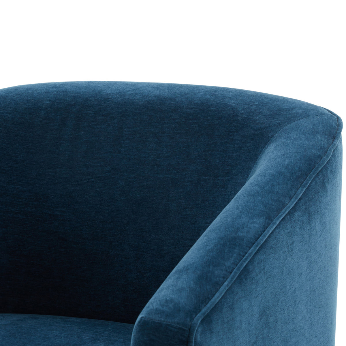 Blue Polyester Skirted Swivel Accent Chair | OROA