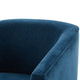 Blue Polyester Skirted Swivel Accent Chair | OROA