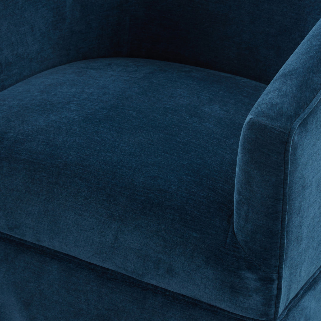 Blue Polyester Skirted Swivel Accent Chair | OROA