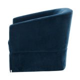 Blue Polyester Skirted Swivel Accent Chair | OROA