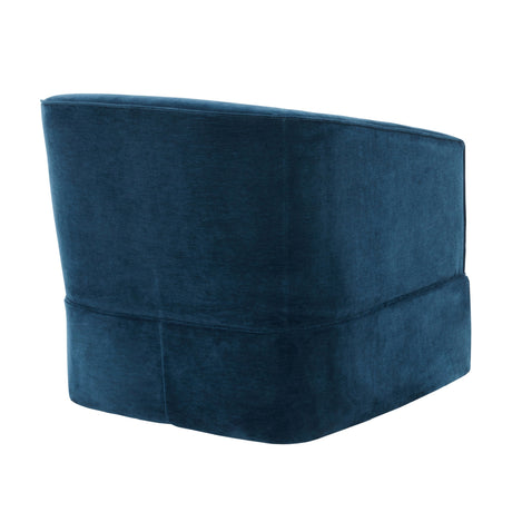 Blue Polyester Skirted Swivel Accent Chair | OROA