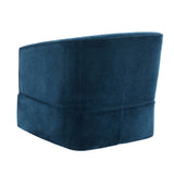 Blue Polyester Skirted Swivel Accent Chair | OROA
