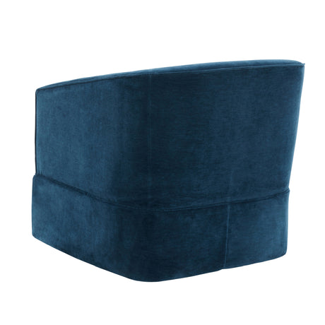 Blue Polyester Skirted Swivel Accent Chair | OROA