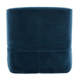 Blue Polyester Skirted Swivel Accent Chair | OROA