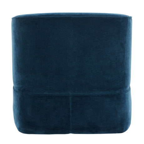 Blue Polyester Skirted Swivel Accent Chair | OROA