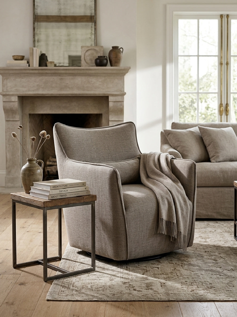 Modern European furniture - Ayla Swivel Accent Chair - www.oroa.com