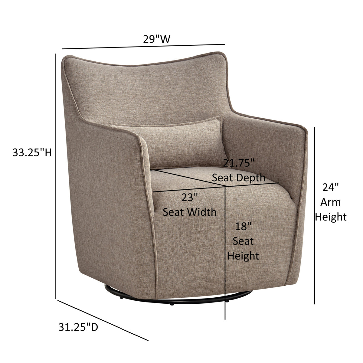 Modern European furniture - Ayla Swivel Accent Chair - www.oroa.com