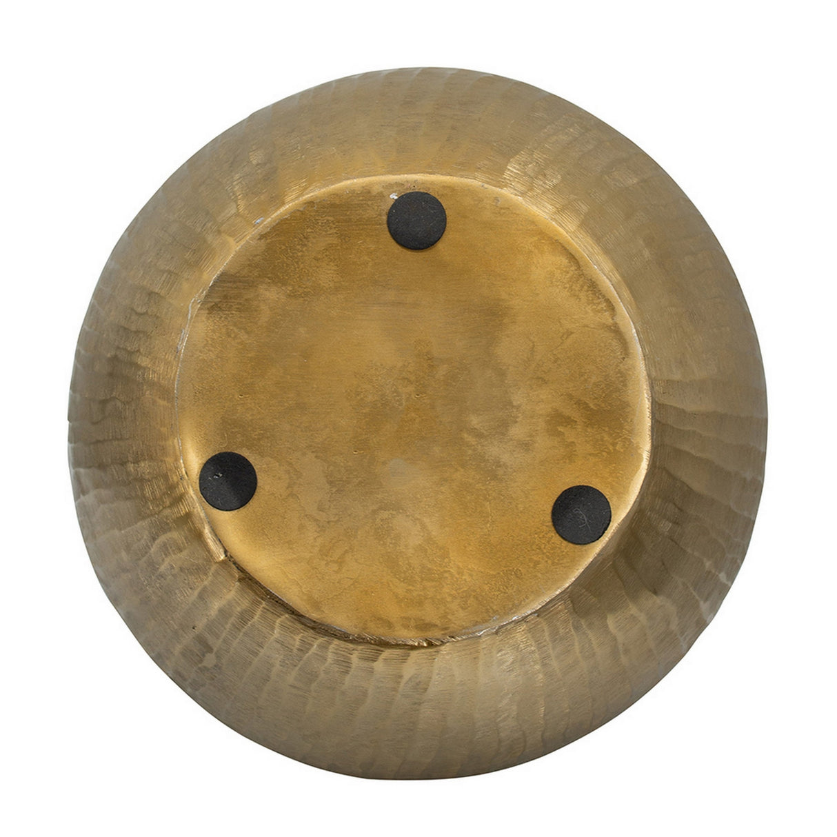 Modern Curved Gold Metal Hammered Vase | OROA