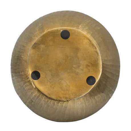 Modern Curved Gold Metal Hammered Vase | OROA