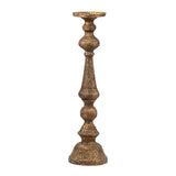 Antique Brass Turned Pedestal Candle Holder | OROA