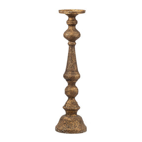 Modern European furniture - Antique Brass Turned Pedestal Candle Holder - www.oroa.com