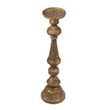 Antique Brass Turned Pedestal Candle Holder | OROA