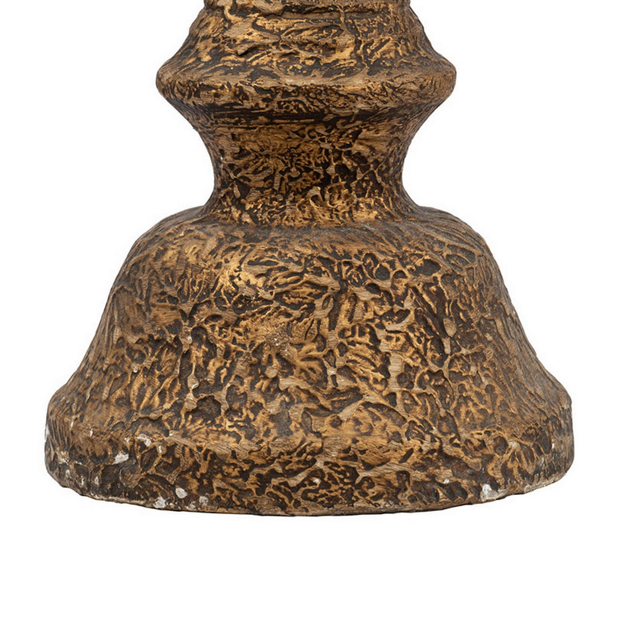 Antique Brass Turned Pedestal Candle Holder | OROA