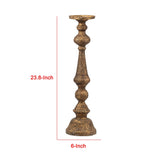Antique Brass Turned Pedestal Candle Holder | OROA