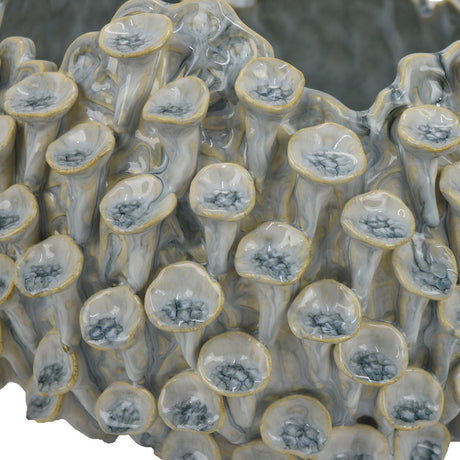 Nina Light Blue Textured Coral Gray Ceramic Bowl | OROA