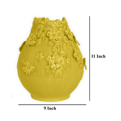 Modern European furniture - Remi Yellow Ceramic Flower Vase - www.oroa.com