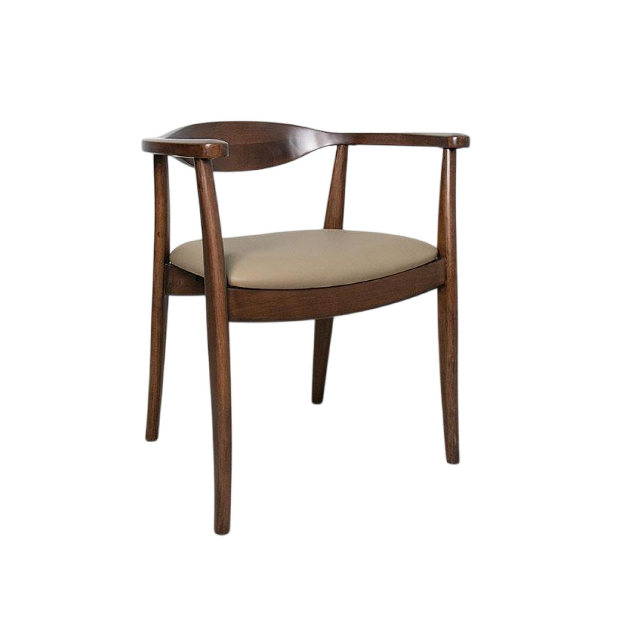 Modern Brown Rubberwood Dining Chairs (2) | OROA