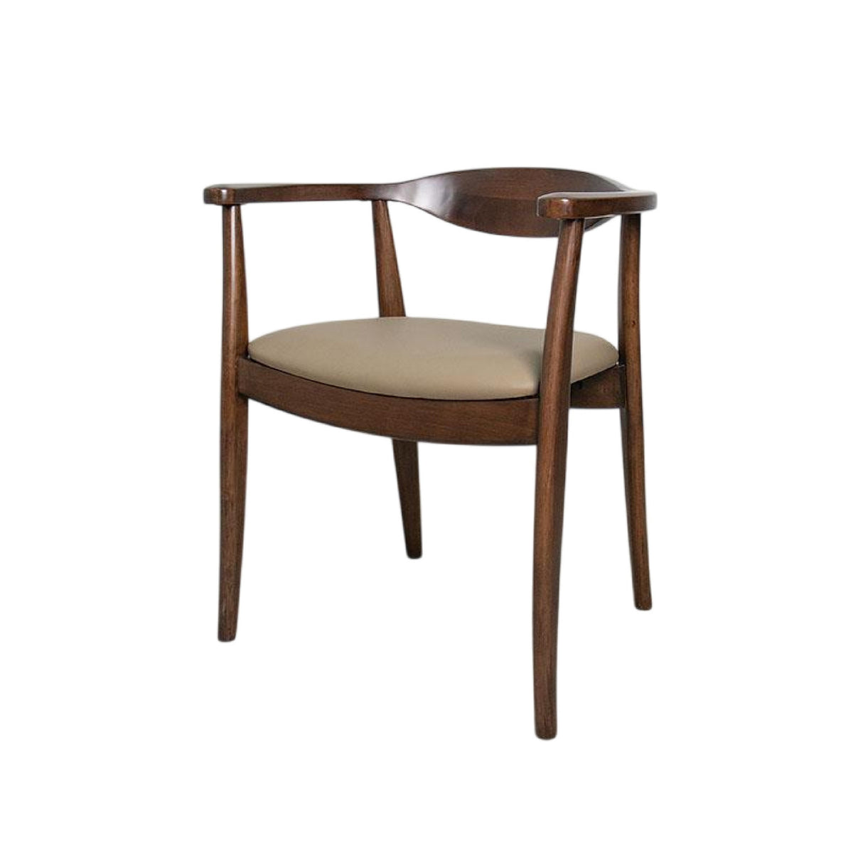 Modern Brown Rubberwood Dining Chairs (2) | OROA