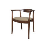 Modern Brown Rubberwood Dining Chairs (2) | OROA