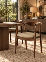 Modern Brown Rubberwood Dining Chairs (2) | OROA