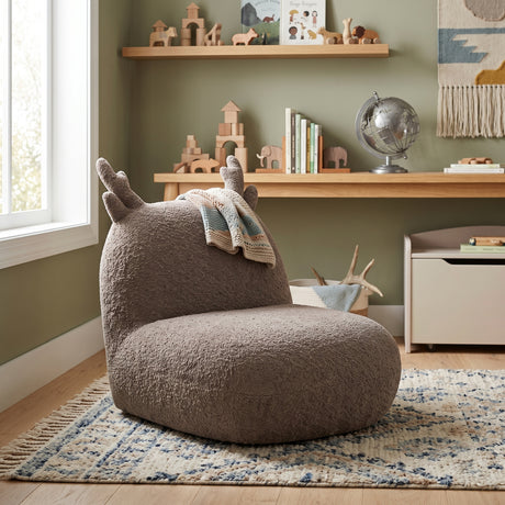 Weston Brown Chenille Deer-Shaped Kids Chair | OROA Kids