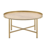 Oak and Gold Coffee Table with Tray Top | OROA