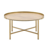 Oak and Gold Coffee Table with Tray Top | OROA