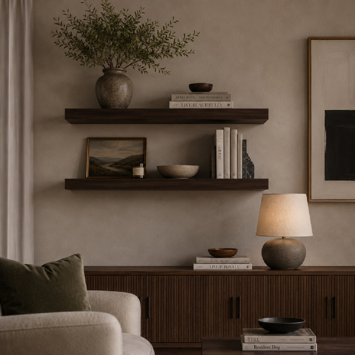 Dark Walnut Floating Shelf | OROA
