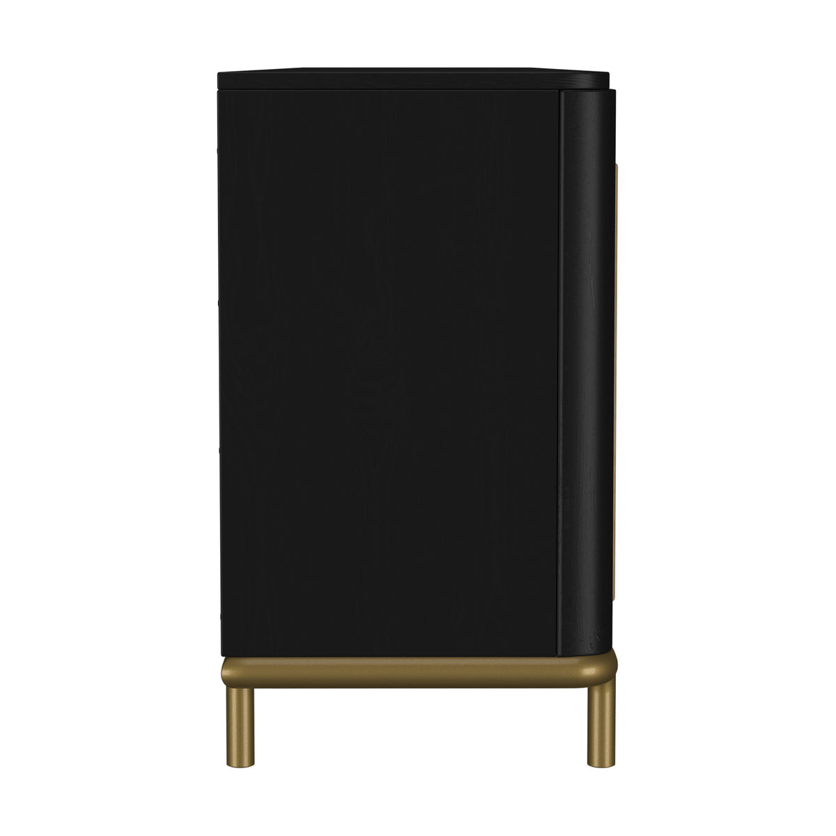 Benson Black Rattan Accent 2-Door TV Stand | OROA