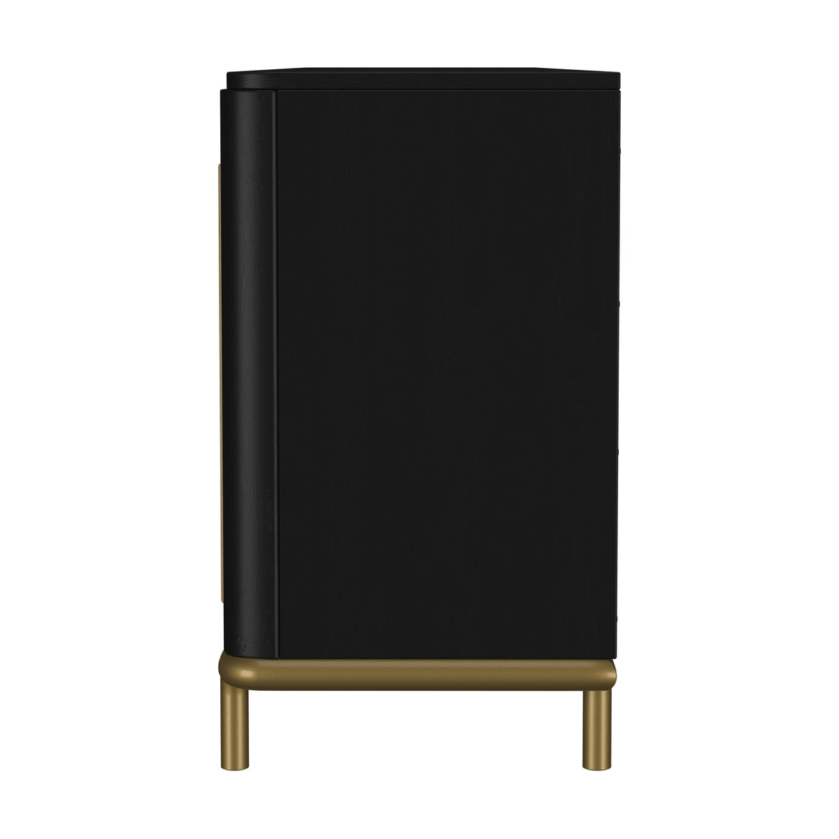 Benson Black Rattan Accent 2-Door TV Stand | OROA