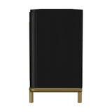 Benson Black Rattan Accent 2-Door TV Stand | OROA