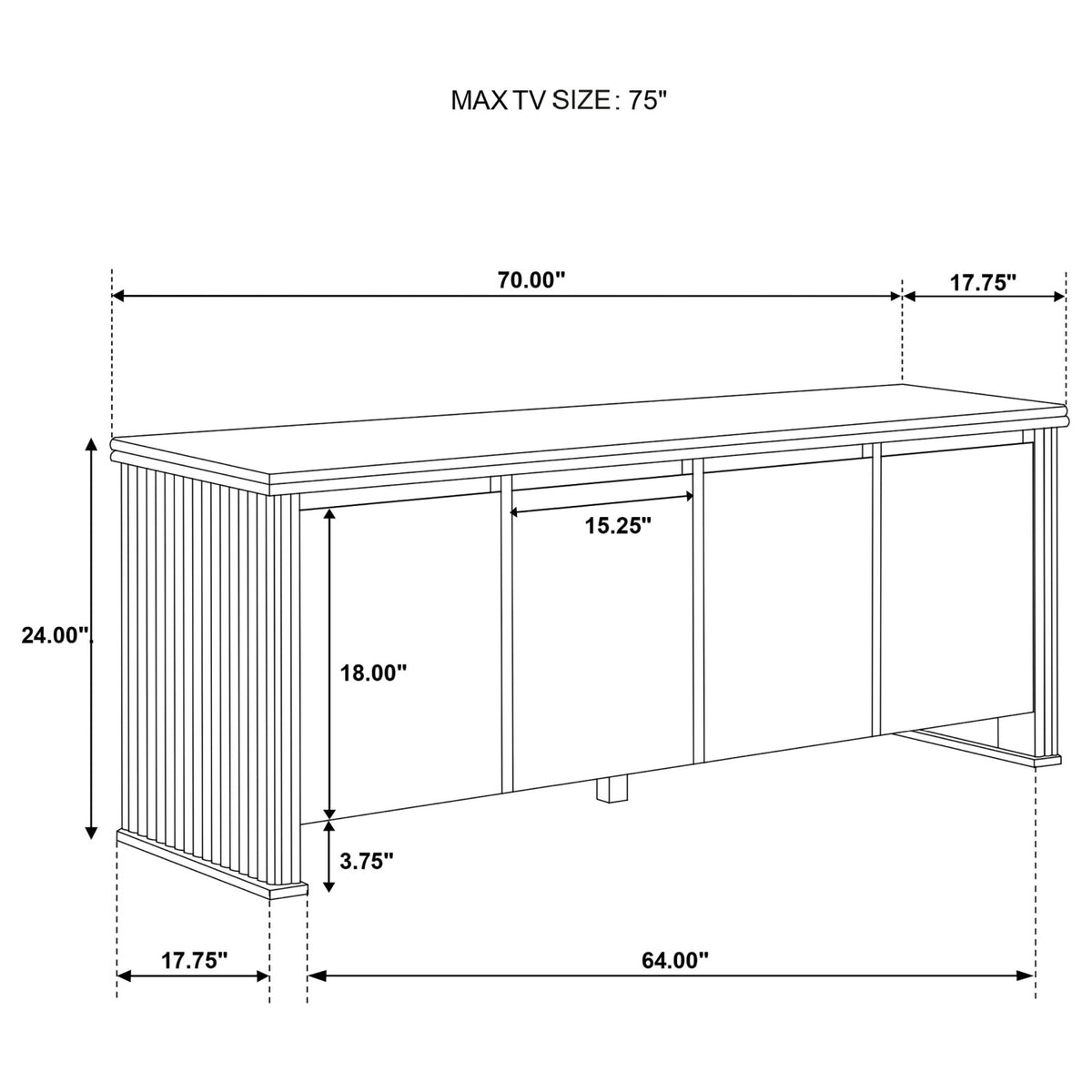 Modern European furniture - Light Brown 4-Door TV Stand - www.oroa.com
