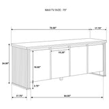 Modern European furniture - Light Brown 4-Door TV Stand - www.oroa.com
