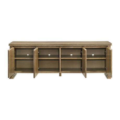 Modern European furniture - Light Brown 4-Door TV Stand - www.oroa.com
