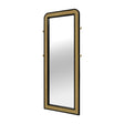Modern European furniture - Black Floor Mirror with Woven Cane Trim - www.oroa.com