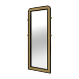 Modern European furniture - Black Floor Mirror with Woven Cane Trim - www.oroa.com