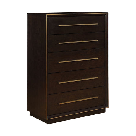 Modern European furniture - Smoked Peppercorn 5-Drawer Brown Storage Chest - www.oroa.com
