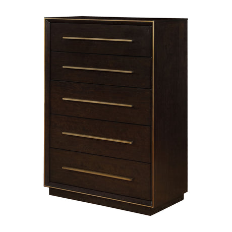Modern European furniture - Smoked Peppercorn 5-Drawer Brown Storage Chest - www.oroa.com