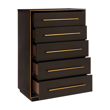 Modern European furniture - Smoked Peppercorn 5-Drawer Brown Storage Chest - www.oroa.com