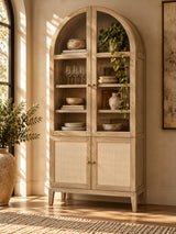 Modern European furniture - 4-Door Cane Display Cabinet - www.oroa.com