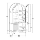 Modern European furniture - 4-Door Cane Display Cabinet - www.oroa.com